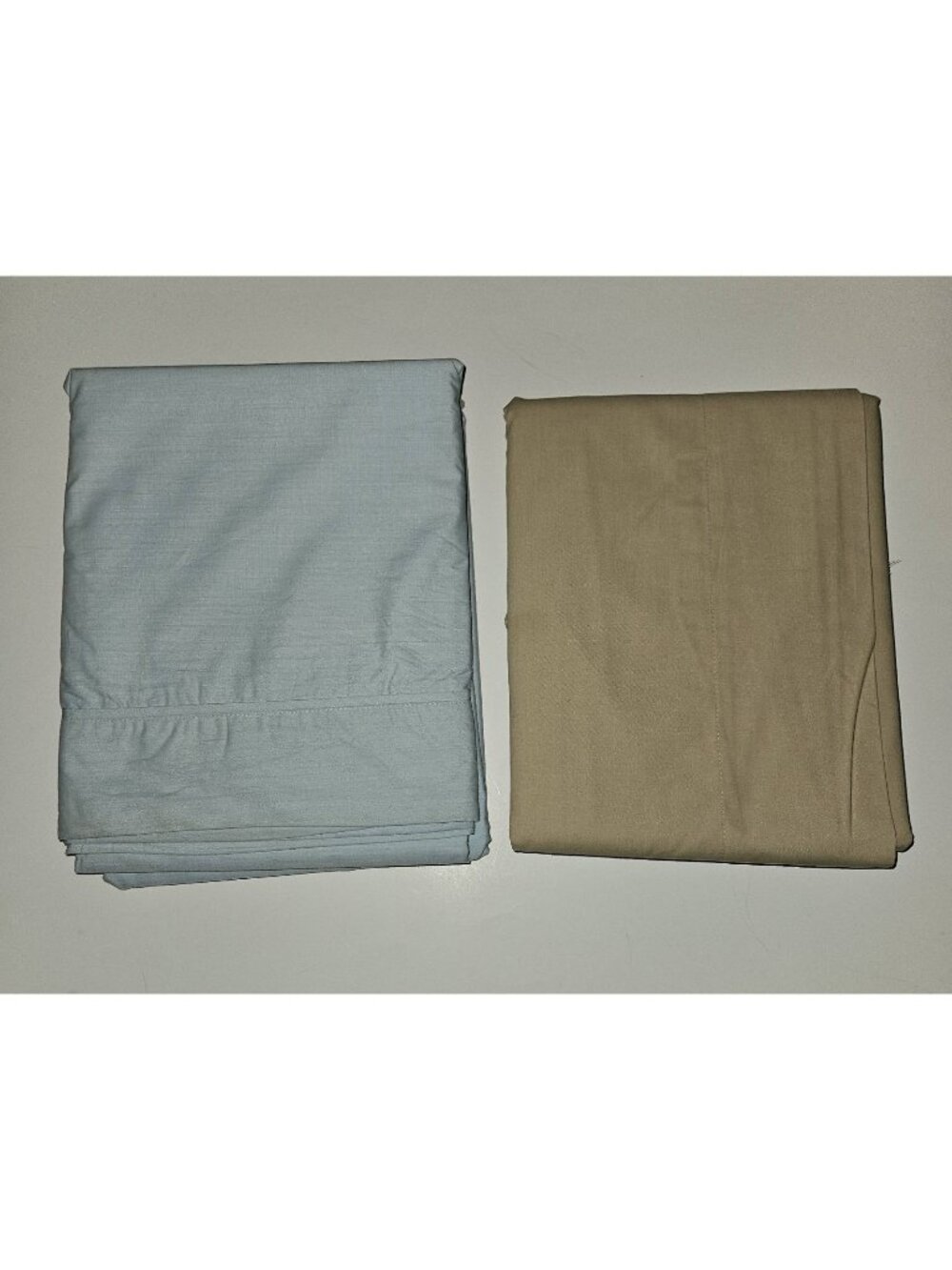 2 King Flat Sheet Lot Beige Mainstays Blue 64708 NEVER USED ~ READ